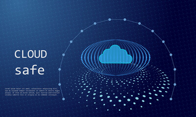 Aufkleber - abstract blue tech background. cloud data connection, scientific and technological innovation concept vector background.