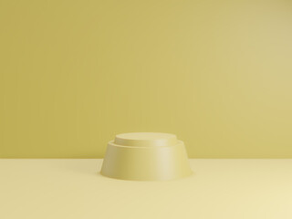 Fototapete - 3d render of total yellow podium for product. mockup stage.