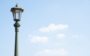 classic street lamp, sky and clouds - copy space