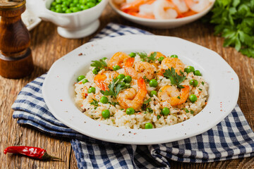 Wall Mural - Risotto With Shrimp.