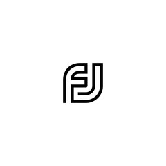 Wall Mural - FJ JF Initial logo template vector