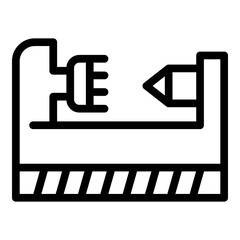 Poster - Lathe icon. Outline lathe vector icon for web design isolated on white background