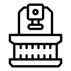 Poster - lathe press icon. outline lathe press vector icon for web design isolated on white background