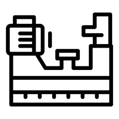 Poster - Workshop lathe icon. Outline workshop lathe vector icon for web design isolated on white background