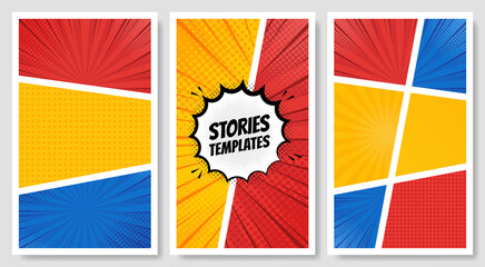 Poster - Comic speech bubbles. Comic Book page elements. Comic clouds effects collection. Vector graphic design illustration