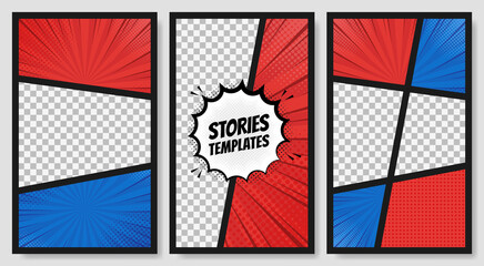 Poster - Comic speech bubbles. Comic Book page elements. Comic clouds effects collection. Vector graphic design illustration