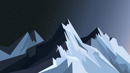 Wall Mural - Mountains in the moonlight. Beautiful nature scenery.