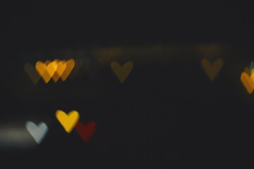 Sticker - Background with heart-shaped bokeh lights