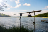 Fototapeta Pomosty - wędkarstwo - Łowienie ryb na mazurach