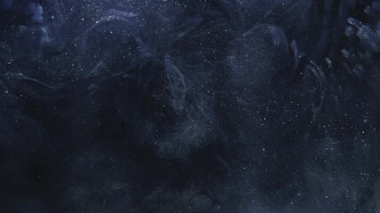 Wall Mural - Color smoke background. Magic night. Dark gray glitter vapor hypnotic motion.