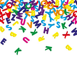 Sticker - 3D COLORED ENGLISH ALPHABETS RANDOMLY SCATTER