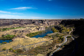 Wall Mural - The Snake River and  Perrine Bridge.  It is a truss arch span in the western United States, carrying traffic over the Snake River,  located at Twin Falls, Idaho.