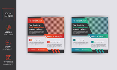 Wall Mural - Creative and Modern Social media banner template design for corporate business.