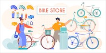 Bicycle Shop Vector Illustration 