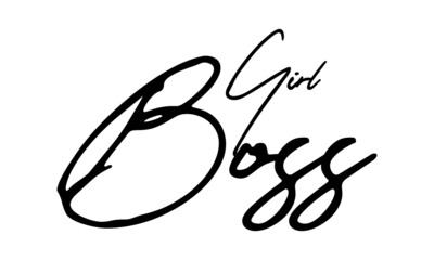 Poster - Girl Boss Handwritten Font Calligraphy Black Color Text 
on White Background