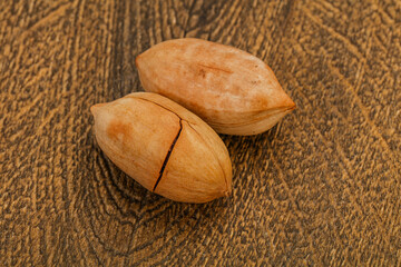 Ripe tasty Two pecan nuts