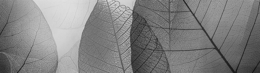 Sticker - texture abstract black and white pattern of transparent leaves