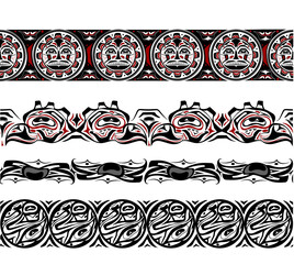 Wall Mural - abstract background native north american set