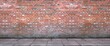 Industrial urban background. Empty grunge surface. 3D illustration of an old brick wall.