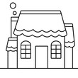 Simple house cartoon illustration no color for kid color book