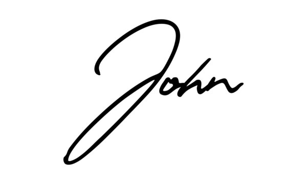 John-male name Handwritten Font Calligraphy Black Color Text 
on White Background