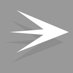 Fototapete - Arrow icon isolated on gray background. Trendy arrow icon in flat style for web site. Creative white arrow left direction. Template for app and ui. Vector illustration