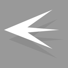 Fototapete - Arrow icon isolated on gray background. Trendy arrow icon in flat style for web site. Creative white arrow left direction. Template for app and ui. Vector illustration