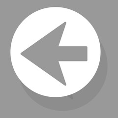 Fototapete - Arrow icon isolated on gray background. Trendy arrow icon in flat style for web site. Creative white arrow left direction. Template for app and ui. Vector illustration