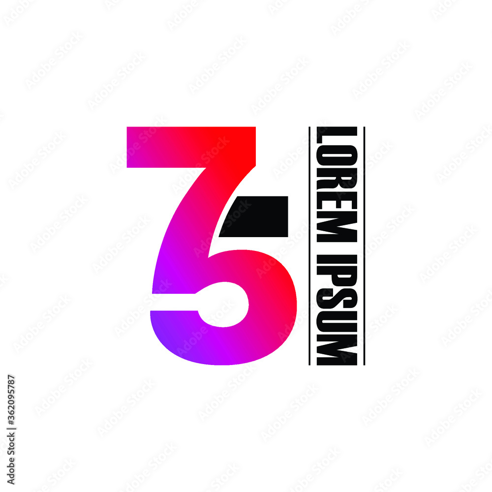 Letter 75 logo icon design vector. monogram logo vector illustration