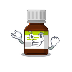 Sticker - A funny cartoon design concept of antibiotic bottle with happy face