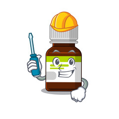 Sticker - Antibiotic bottle caricature design concept worked as an automotive