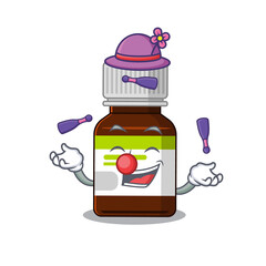 Wall Mural - A antibiotic bottle cartoon design style succeed playing juggling