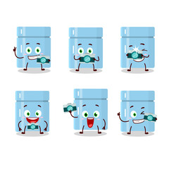 Sticker - Photographer profession emoticon with fridge cartoon character