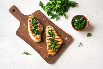 Poster - Chicken Steak with Chimichurri Sauce