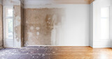 Fototapeta  - room before and after flat renovation -