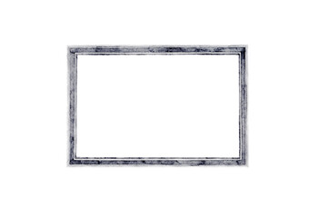 Hand drawn watercolor illustration of decorative square picture frame. Cosy home decor items. Isolated objects on white background. Use as mock up, clip art, exhibition, image, room decor, postcard.