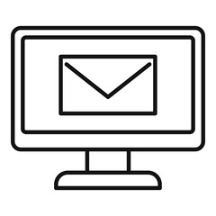 Poster - Service monitor mail icon. Outline service monitor mail vector icon for web design isolated on white background