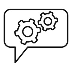 Poster - Gear service chat icon. Outline gear service chat vector icon for web design isolated on white background