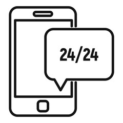 Poster - service center smartphone support icon. outline service center smartphone support vector icon for we