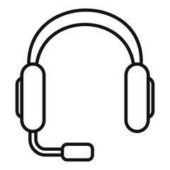 Poster - headphones icon. outline headphones vector icon for web design isolated on white background