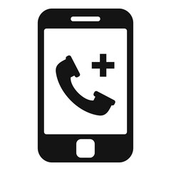 Poster - Private clinic smartphone icon. Simple illustration of private clinic smartphone vector icon for web design isolated on white background