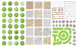 © Алексей Шпадарук - Set of park elements. (Top view) Collection for landscape design, plan, maps. (View from above) Fences, pavements, stones, trees.