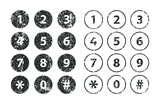 Fototapeta Pokój dzieciecy - Phone numbers button icon set. Safe lock pin code number symbols.  Vector illustration image. Isolated on white background.