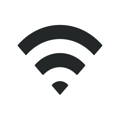 Wi-fi icon. Wifi symbol. Wireless internet connection sign. Simple flat shape logo. Black silhouette isolated on white background. Vector illustration image.