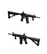 © solidmaks - Modern black automatic rifle isolated on white. Weapons for police, special forces and the army. Automatic carbine with mechanical sights.