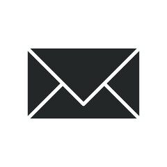 Poster - Mail envelope icon. Flat shape letter symbol. Flat e-mail In box button sign. Post logo. Isolated on white background. Vector illustration image.