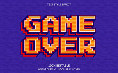 Editable Text Effect, Video Game, Game Over Text Style