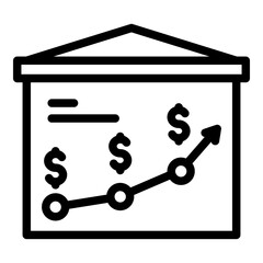 Poster - Broker money banner icon. Outline broker money banner vector icon for web design isolated on white background