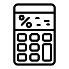 Poster - Finance calculator icon. Outline finance calculator vector icon for web design isolated on white background