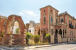 Old town of Reggio Calabria, Italy during a summer day. It is possible see villa genoese Zerbi, an historical building in red bricks in neo gothic style